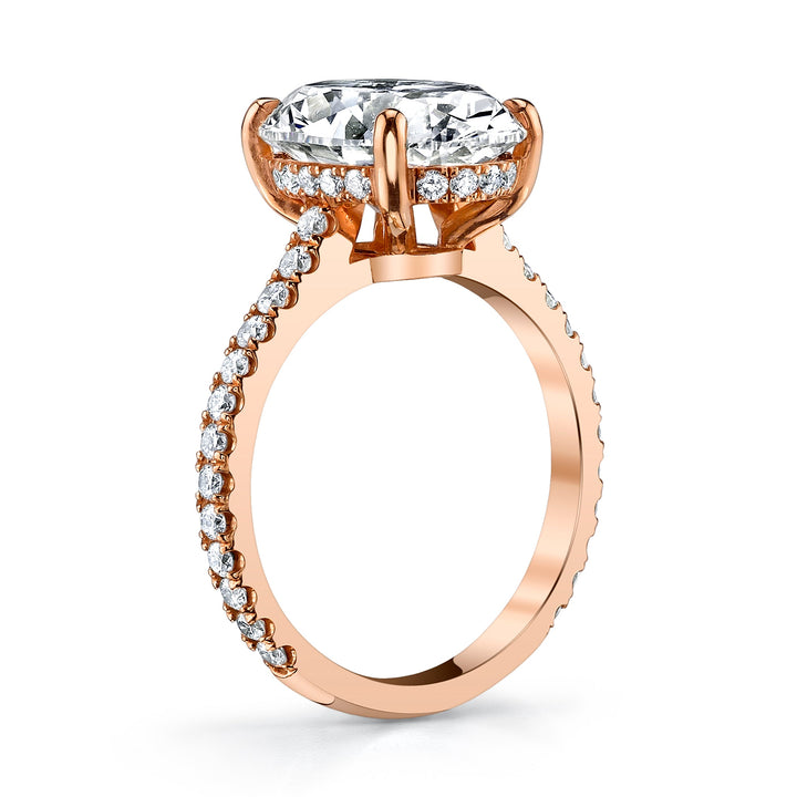 3.02ct Oval Cut Hidden Halo Moissanite Diamond Engagement Ring