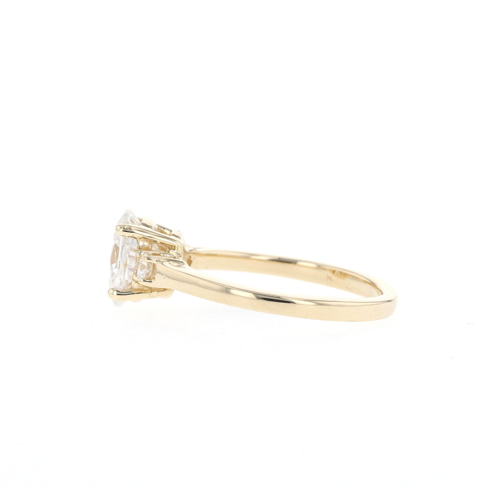 1.20CT Oval Moissanite Diamond Three Stone Engagement Ring