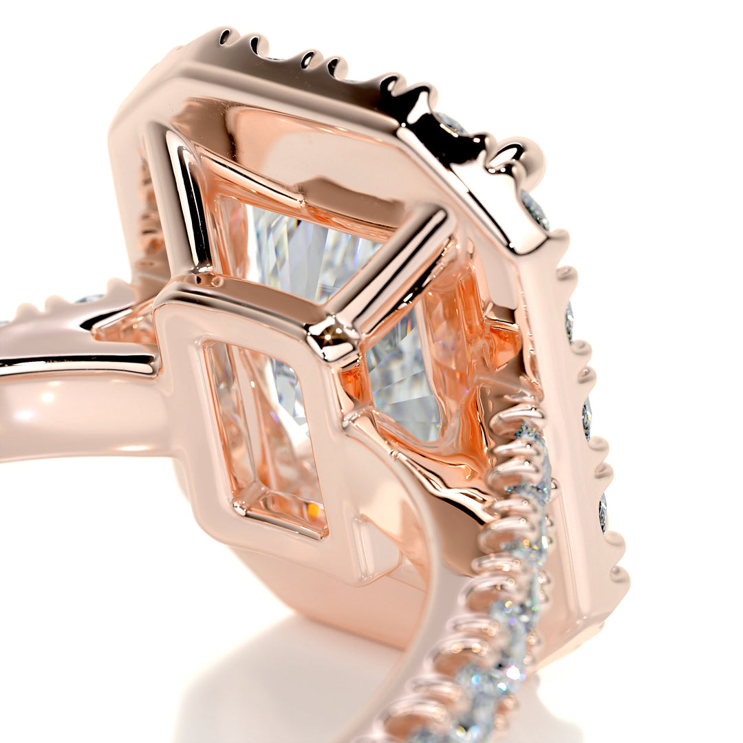 1.80 Carat Radiant Cut Halo Style Moissanite Engagement Ring