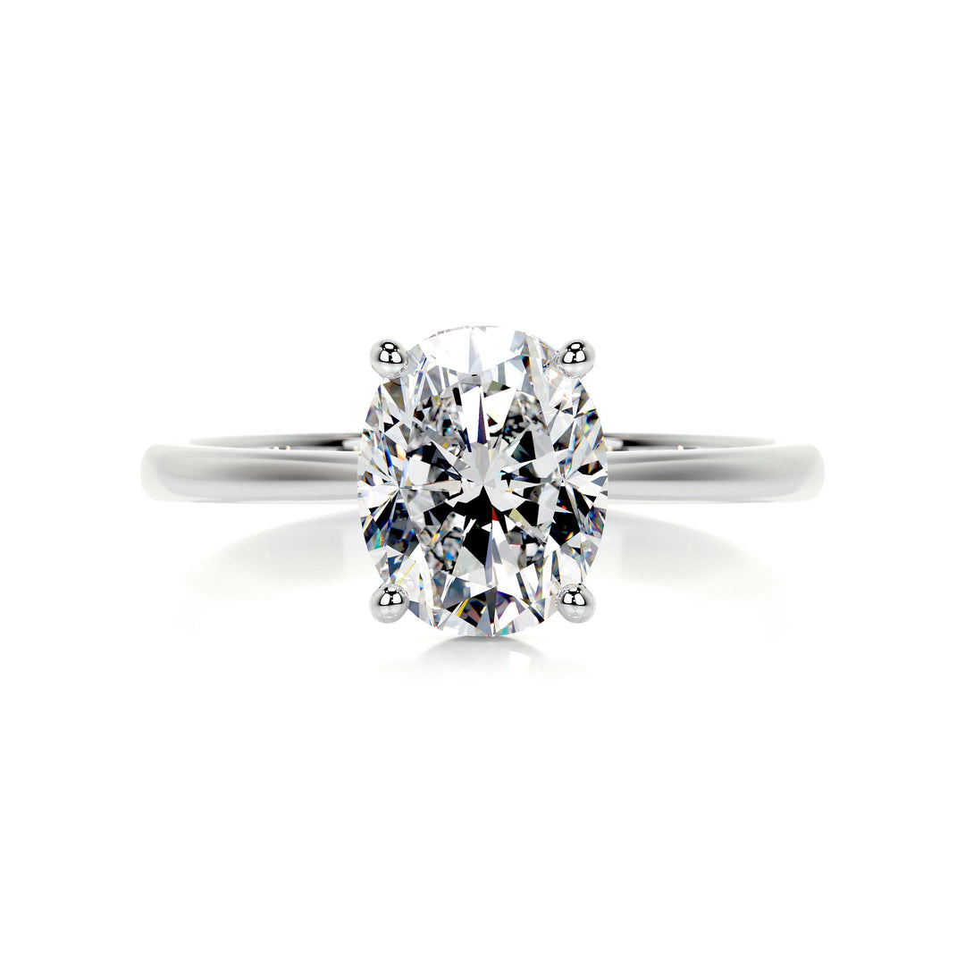 1.5 Carat Oval Cut Solitaire Moissanite Engagement Ring