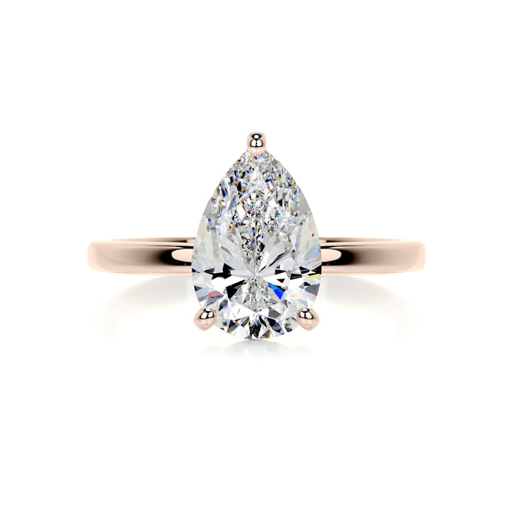 1.93ct Pear Cut Moissanite Solitaire Setting Engagement Ring
