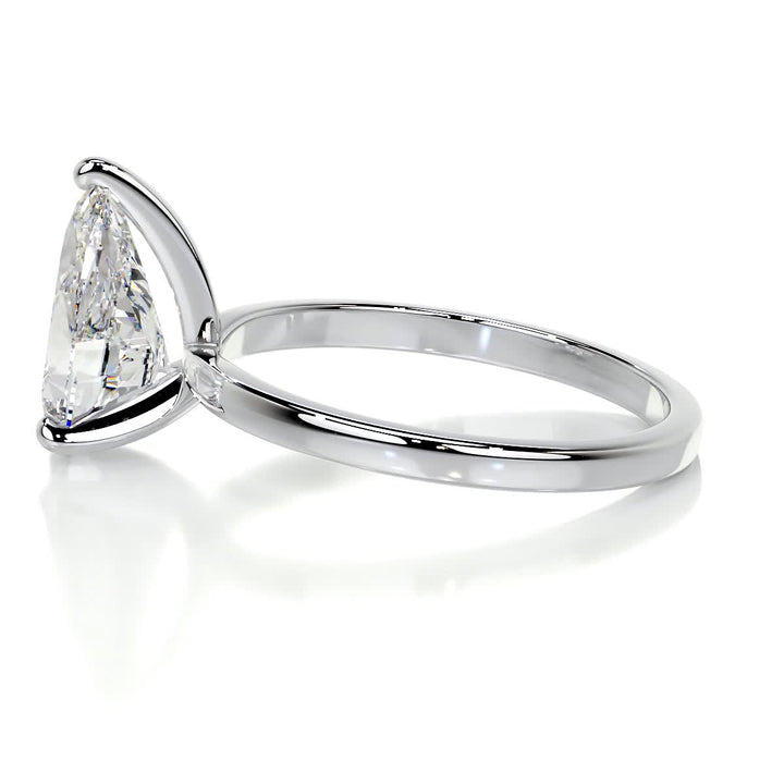 1.93ct Pear Cut Moissanite Solitaire Setting Engagement Ring