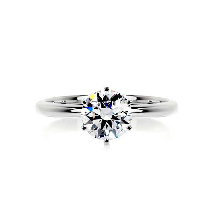 1.0ct Round Cut Moissanite Solitaire Setting Engagement Ring