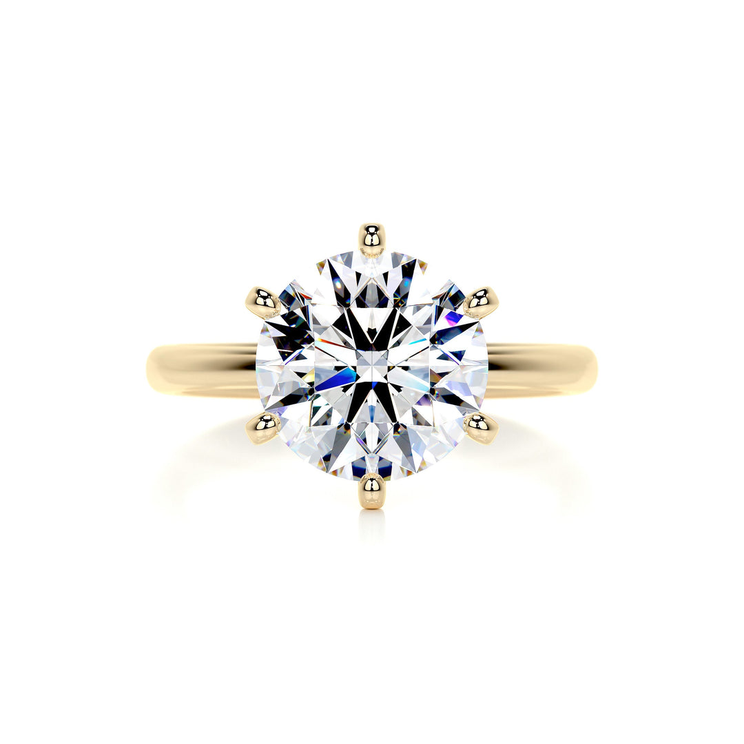 3.12ct Round Cut 6 Prong Setting Moissanite Solitaire Engagement Ring