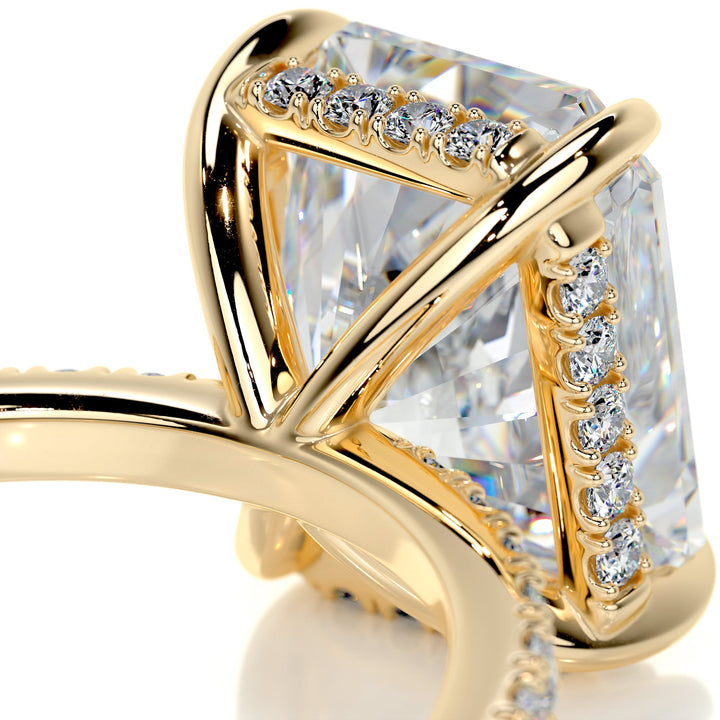 3.80 Carat Radiant Cut Hidden Halo Style Moissanite Engagement Ring