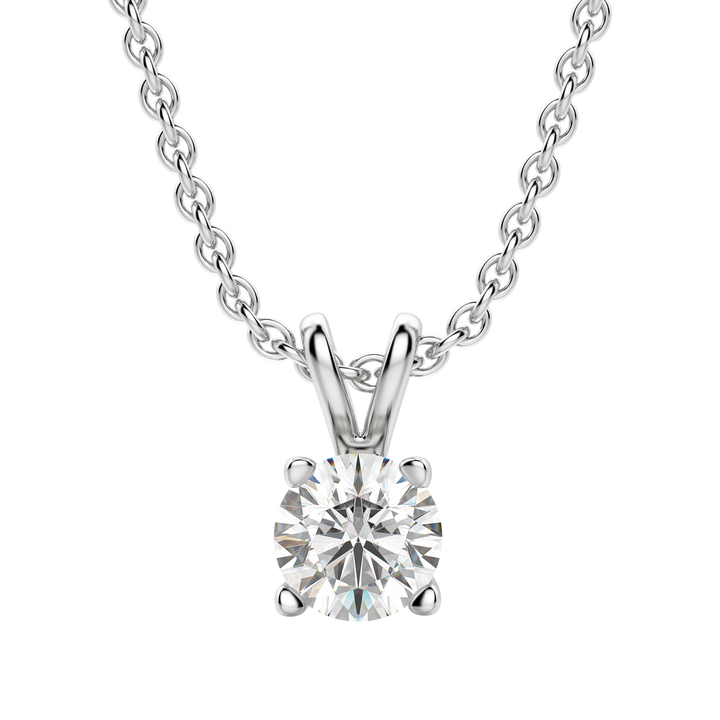 0.25-1.0ct Round Cut Solitaire Moissanite Diamond Necklace
