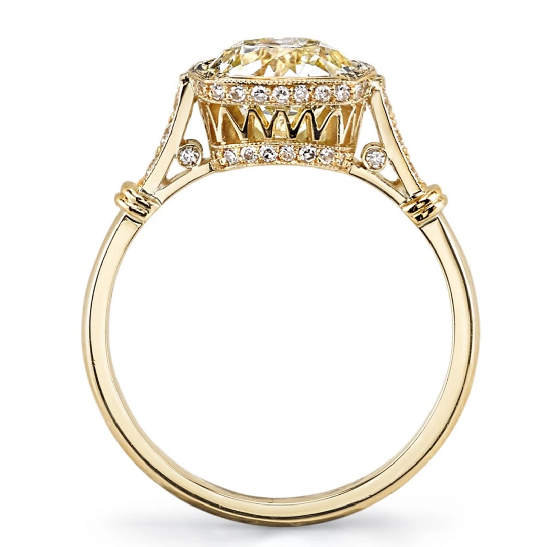 1.89ct Cushion Cut Hidden Halo Moissanite Diamond Engagement Ring