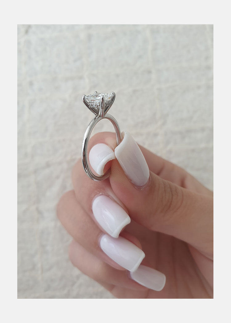 1.0ct Princess Cut Diamond 14K White Gold Engagement Ring