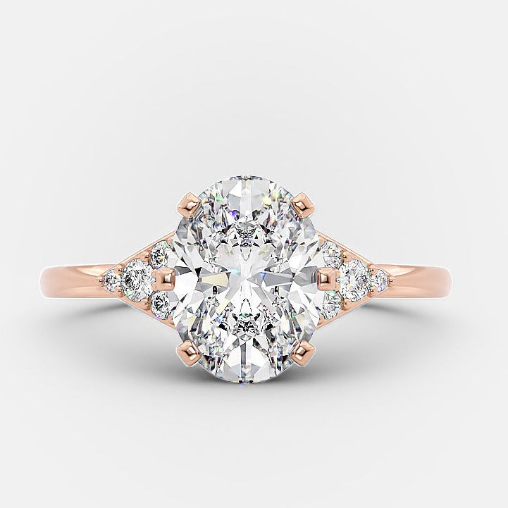 1.50ct Oval Cut Moissanite Diamond 3 Stone Engagement Ring