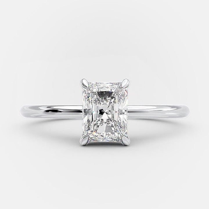 1.0ct Radiant Cut Moissanite Solitaire Engagement Ring