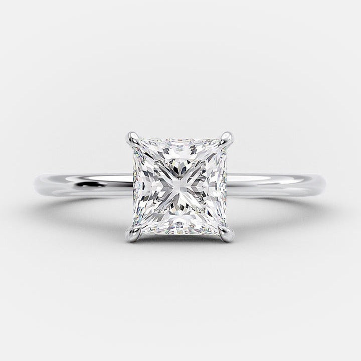 1.0ct Princess Cut Diamond 14K White Gold Engagement Ring