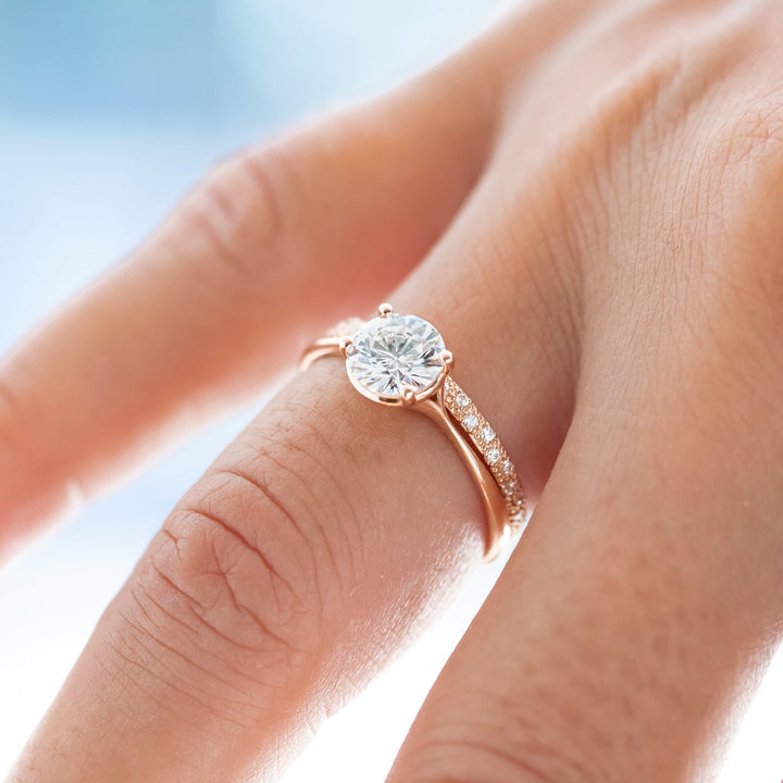 1.20CT Round Cut Moissanite Solitaire Diamond Engagement Ring