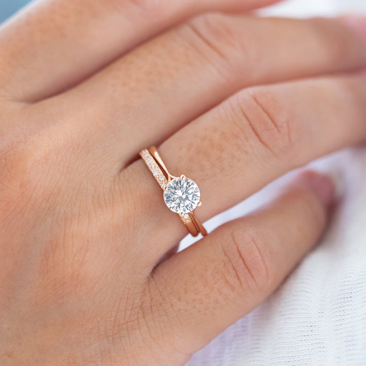 1.20CT Round Cut Moissanite Solitaire Diamond Engagement Ring