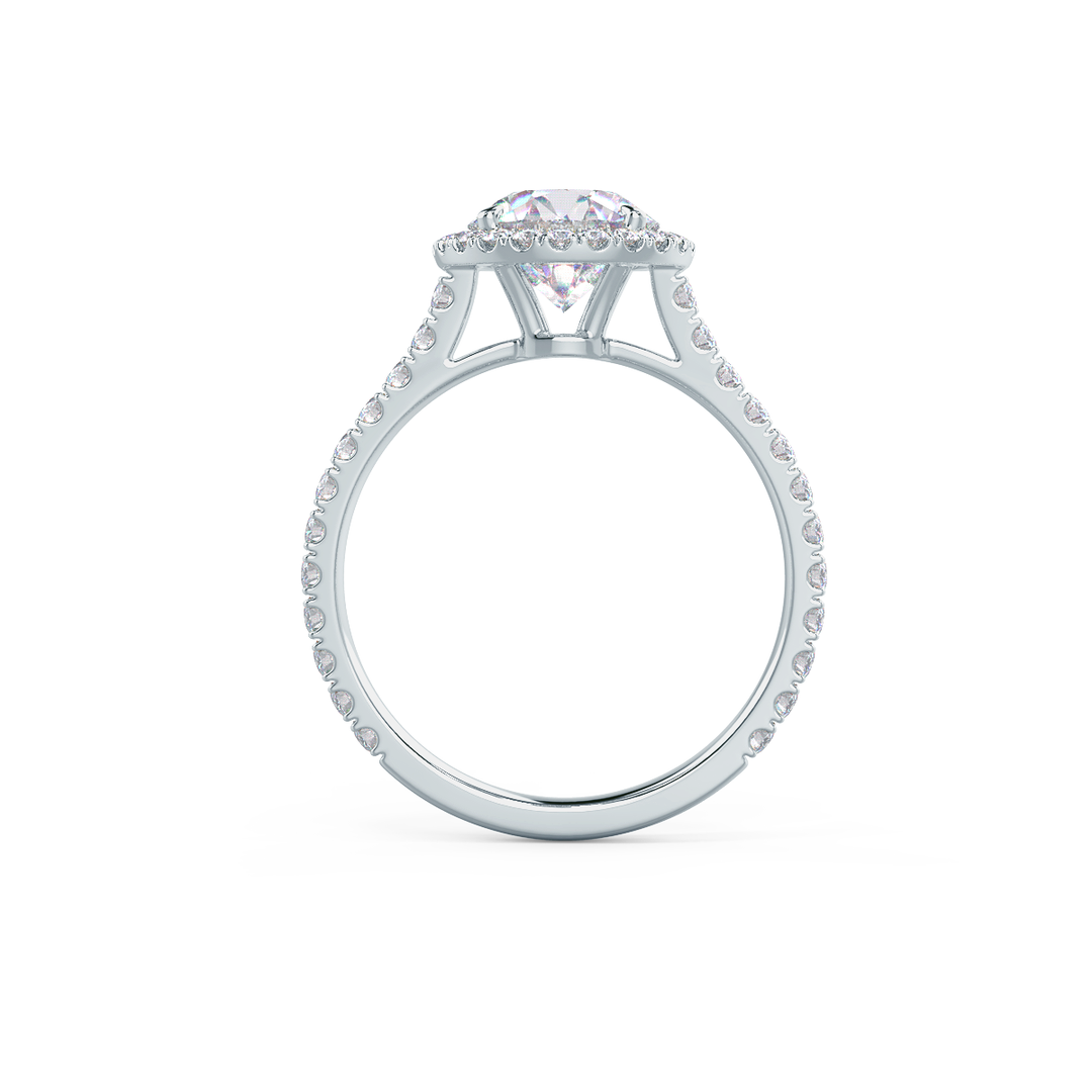 2.25CT Round Brilliant  Cut Moissanite Halo Pave Diamond Engagement Ring