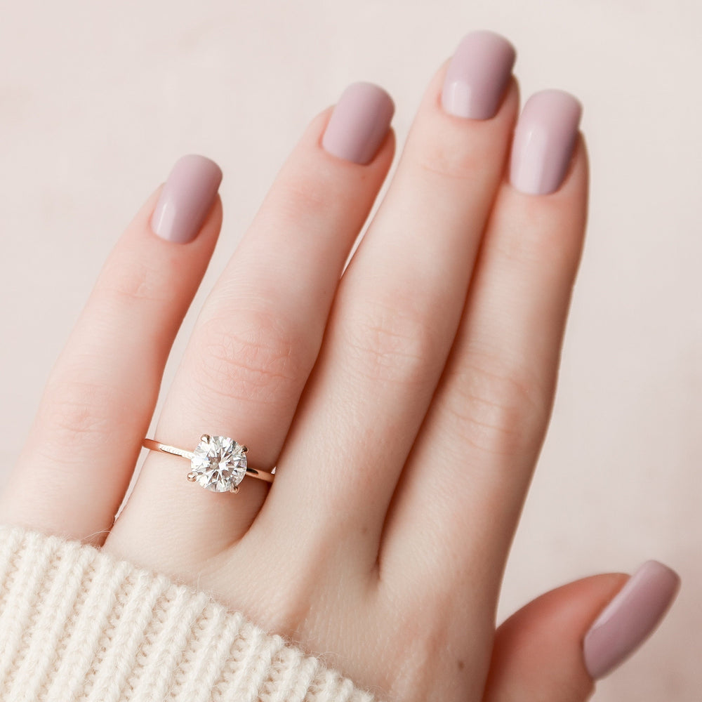 1.50CT Round Cut Solitaire Unique Hidden Halo Engagement Ring