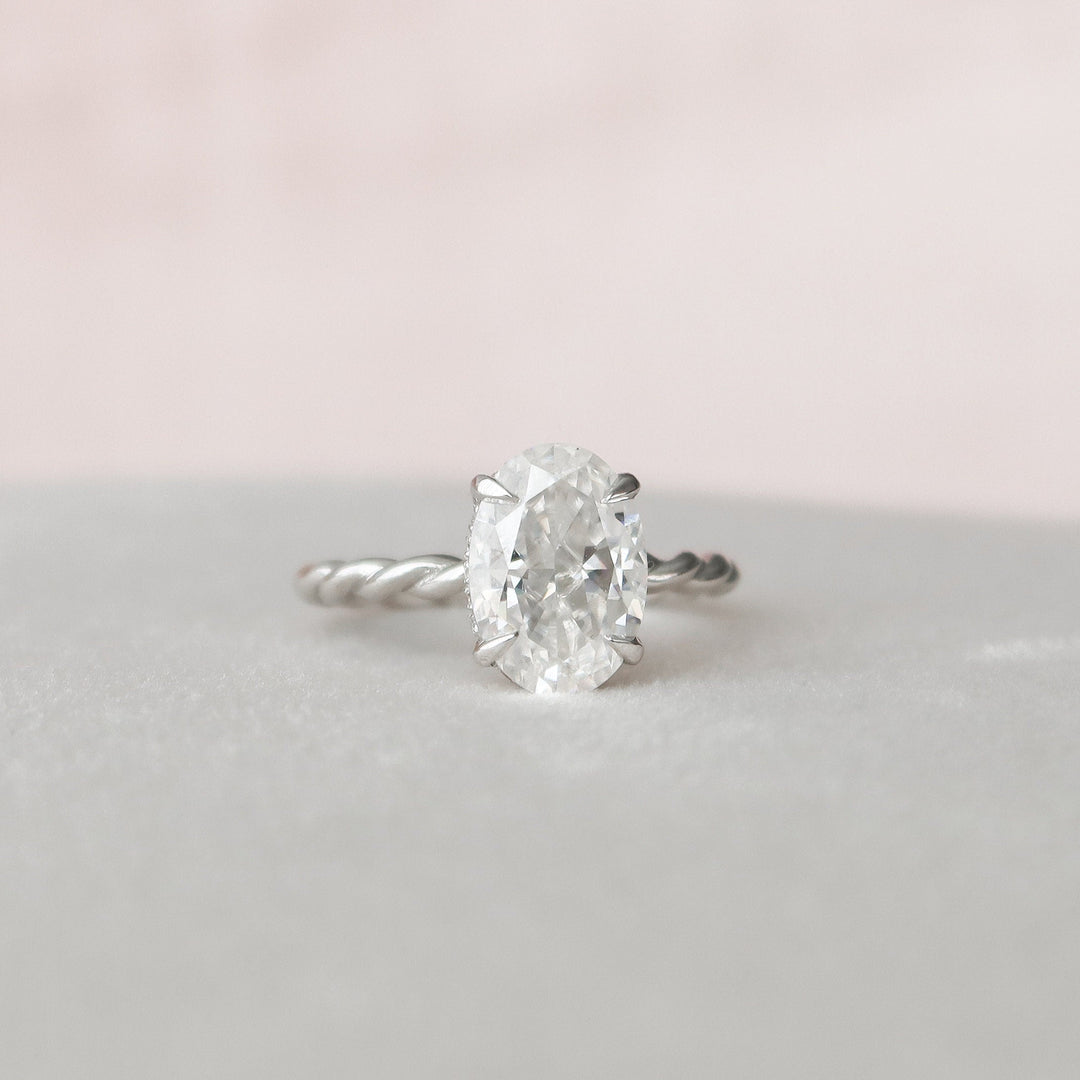 2.0CT Oval Cut Braided Moissanite Engagement Ring