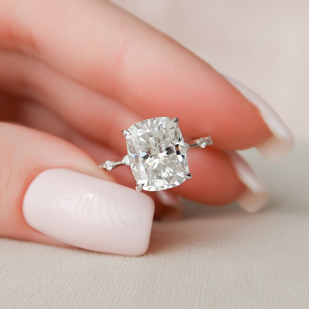 cushion cut 5x6mm moissanite ring