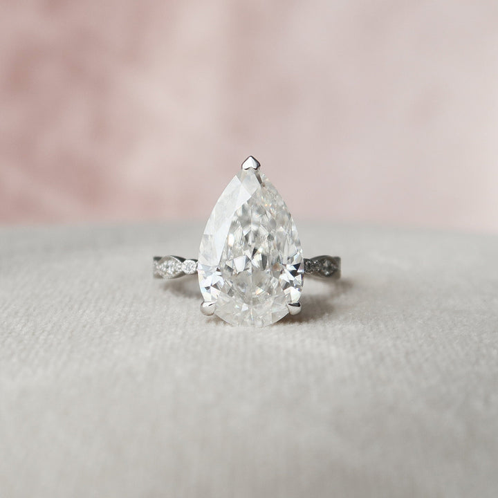 4.50CT Pear Cut Moissanite Diamond Vintage Engagement Ring