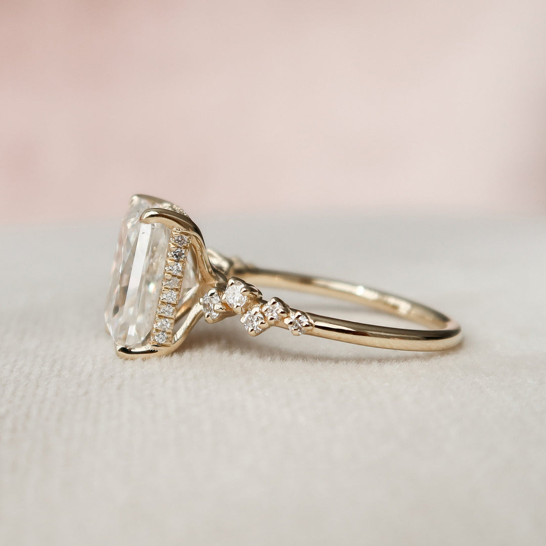 3.50CT Radiant Cut Moissanite Unique Engagement Ring