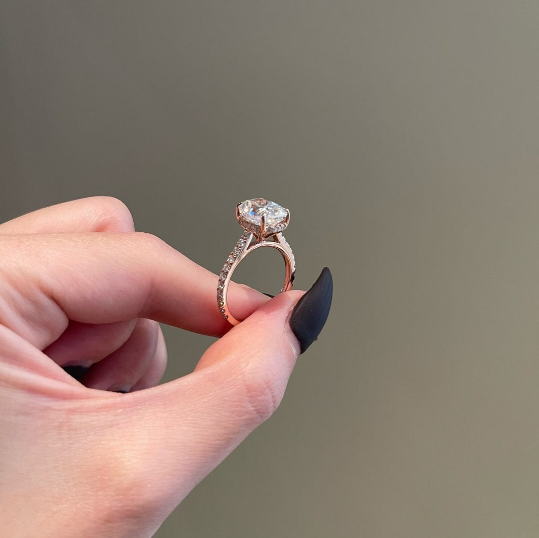 Elongated Cushion Cut Cathedral Moissanite Diamond