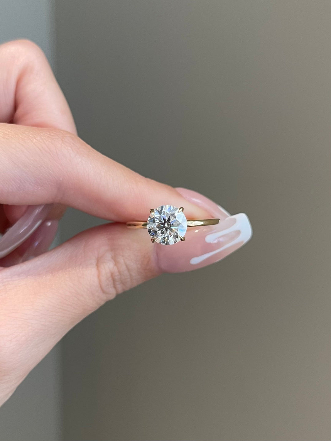 Round Cut Four Prong Solitaire Moissanite Diamond - Main Image