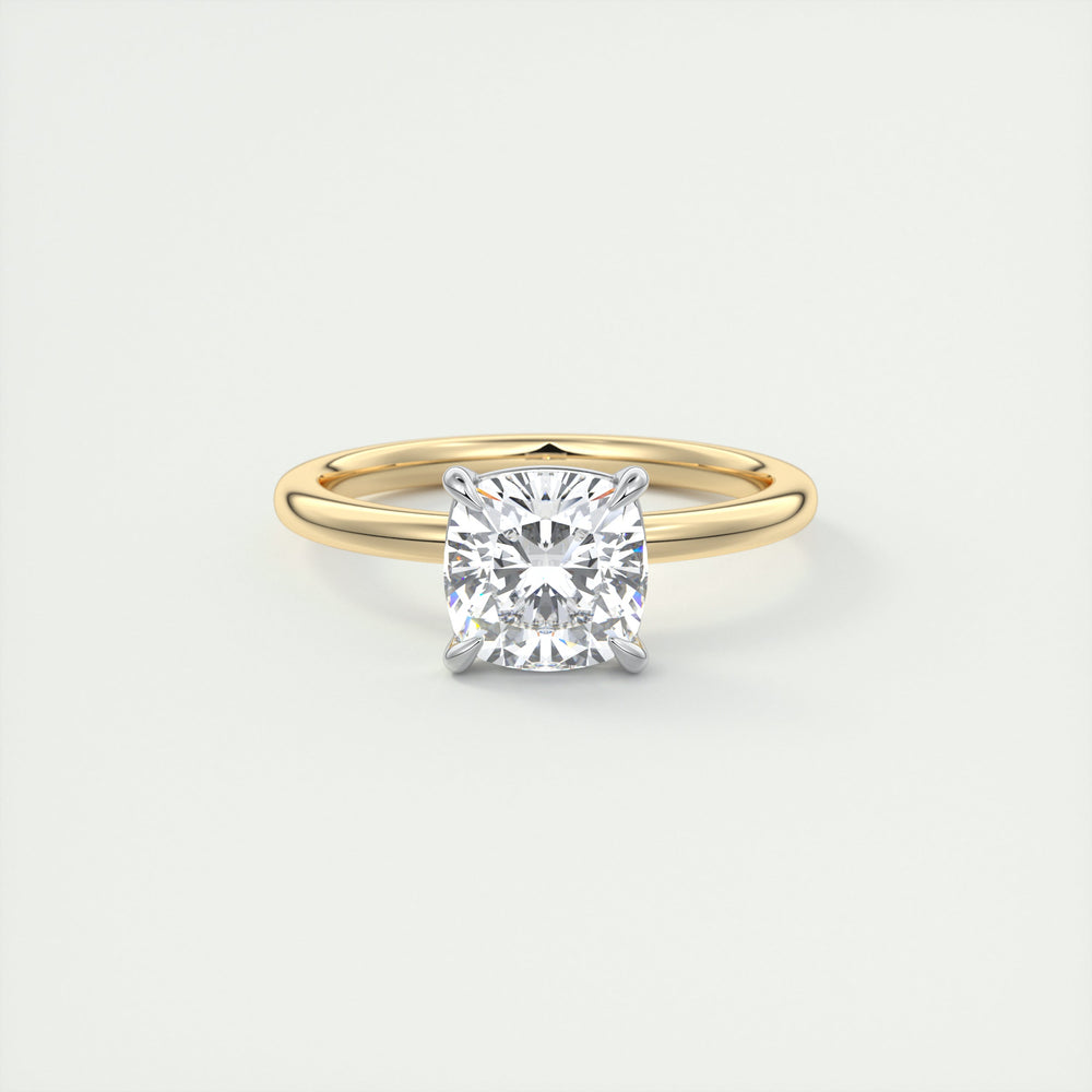 Moissanite ring in 14k white gold, a hexagon engagement ring
