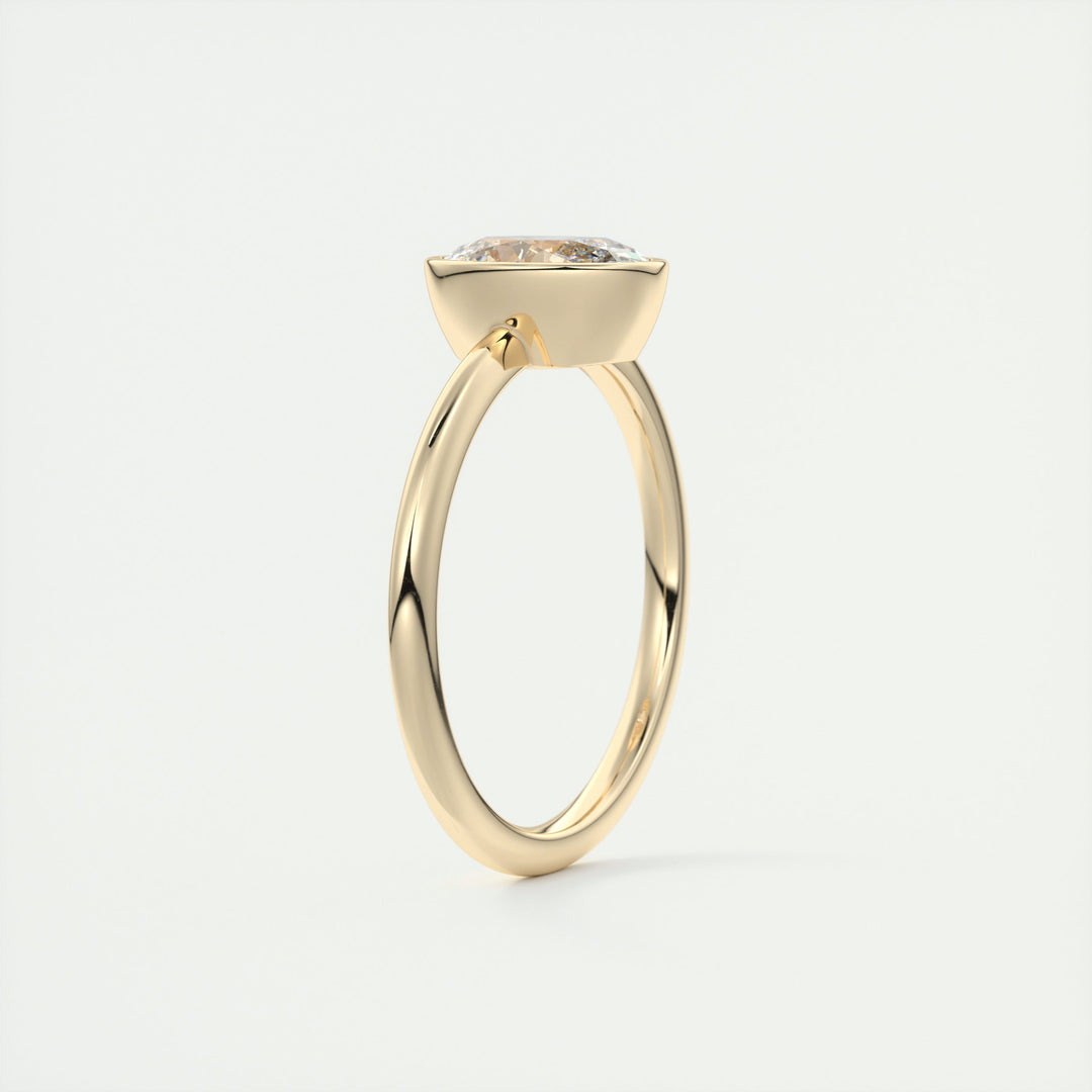 2ct Oval Cut Moissanite Diamond Bezel Solitaire Engagement Ring