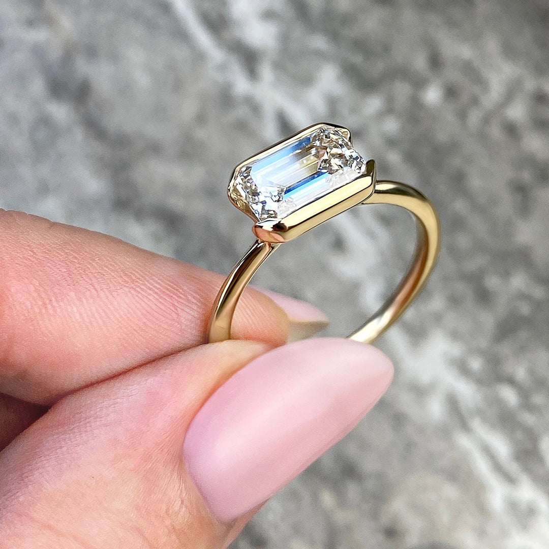 Half bezel diamond ring Clearance