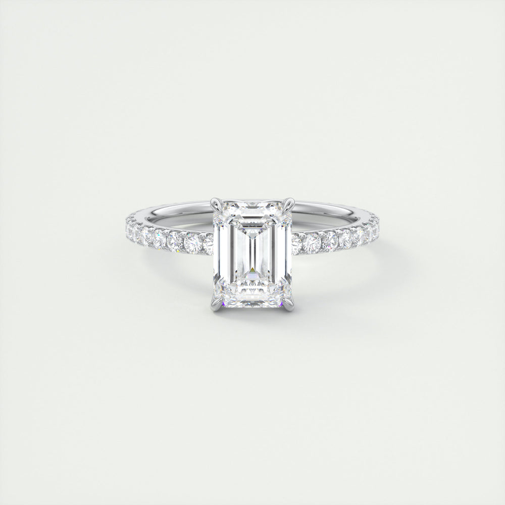 Handcrafted diamond ring in 14k yellow gold with a detailed setting