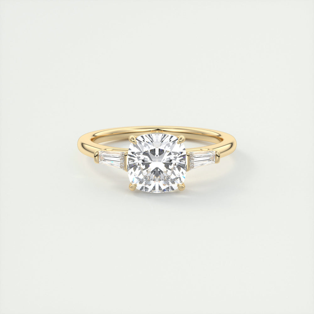 Moissanite ring in 14k white gold, a brown diamond engagement ring