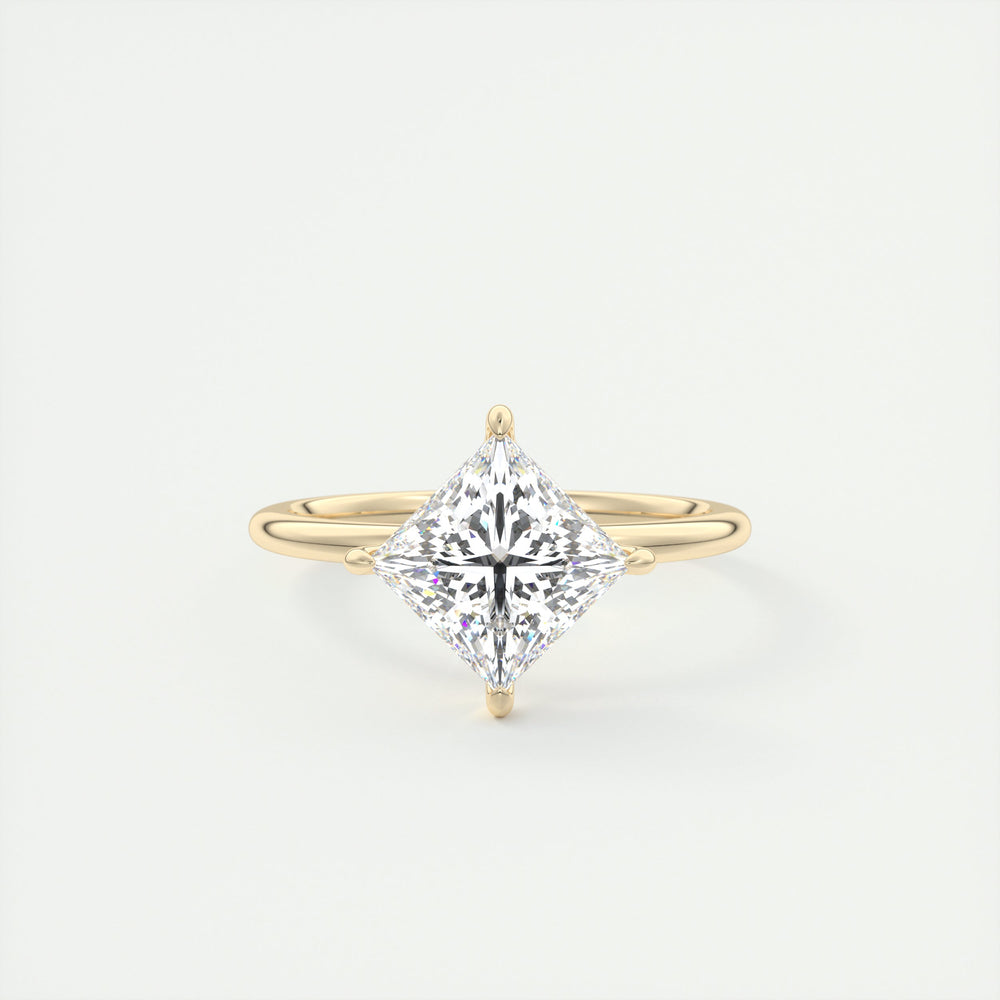Moissanite ring in 18k white gold, a solitaire engagement ring
