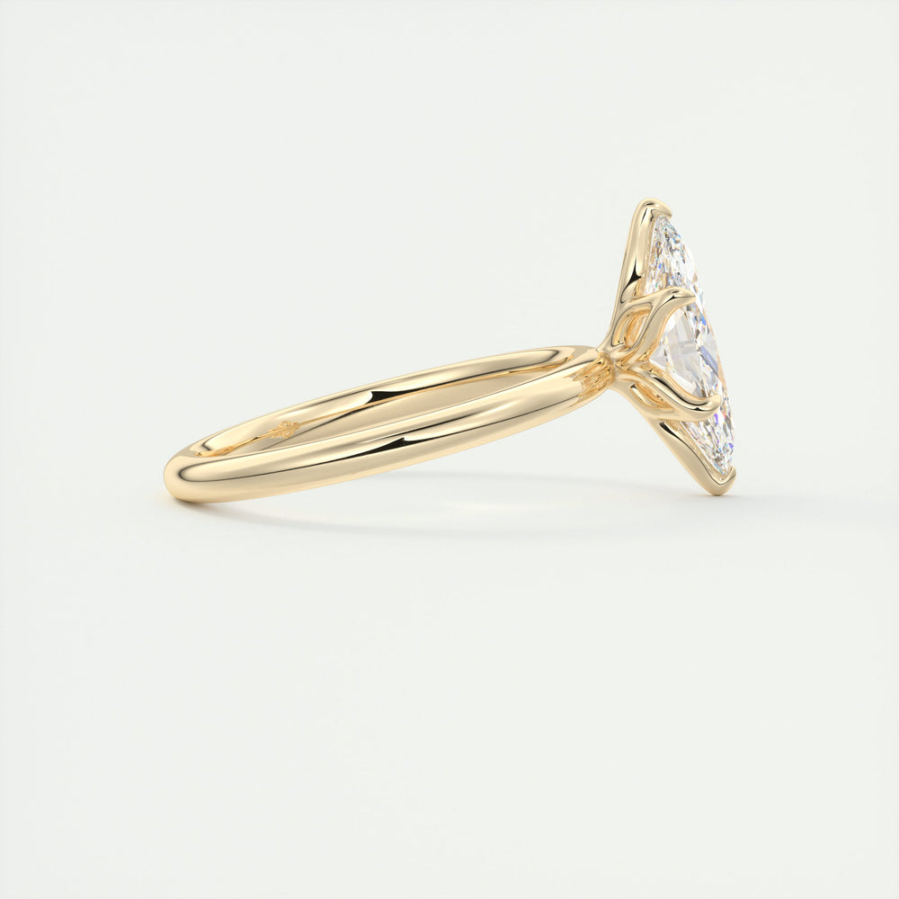 Moissanite ring in 18k yellow gold, a fine jewelry engagement ring