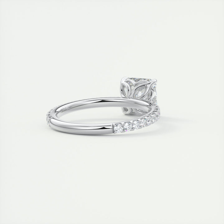 2CT Asscher Cut Moissanite Diamond Engagement Ring