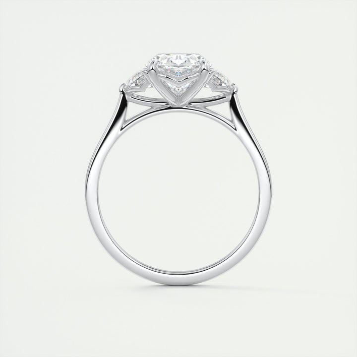 2CT Oval Cut Three Stone Moissanite Engagement Ring