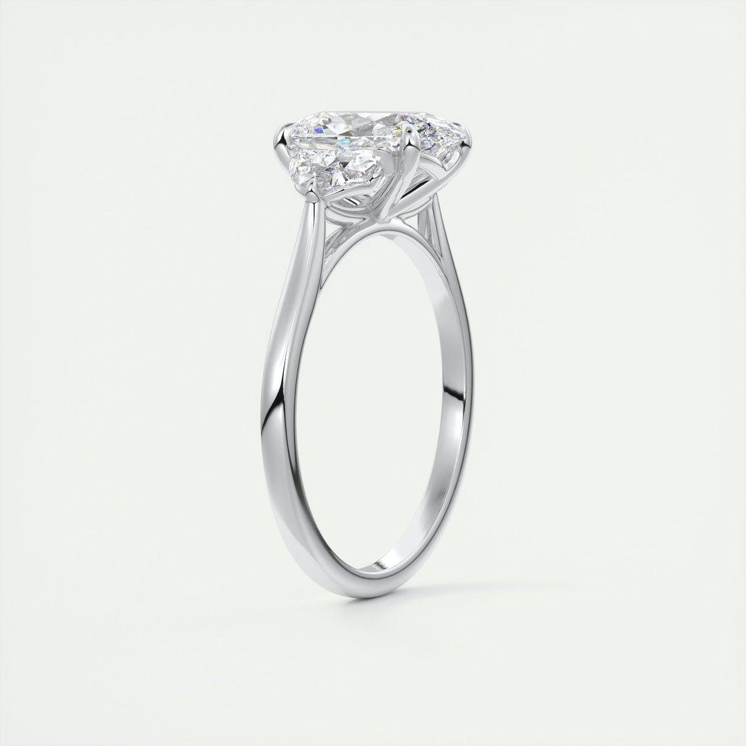 2CT Oval Cut Three Stone Moissanite Engagement Ring