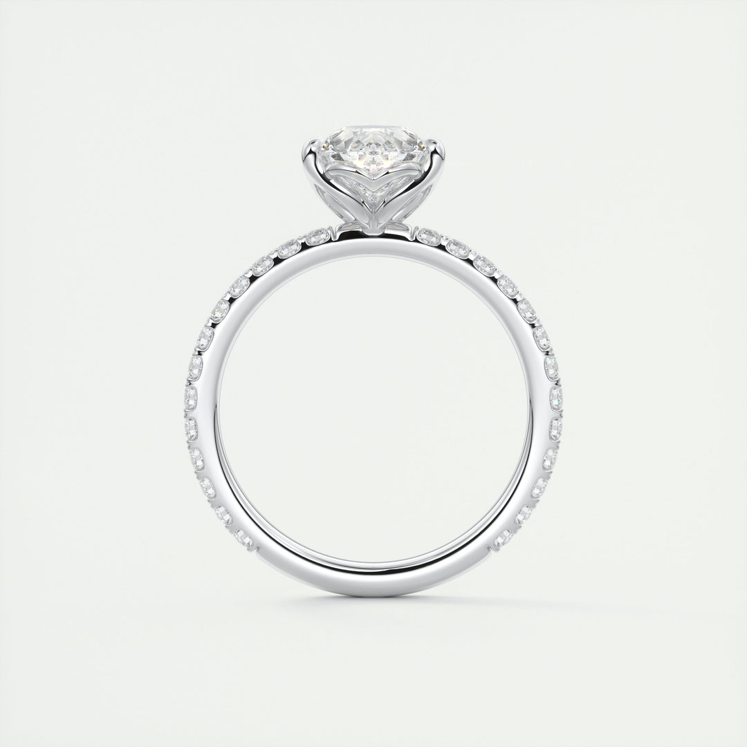 2CT Pear Cut Moissanite Engagement Ring with Pave Setting