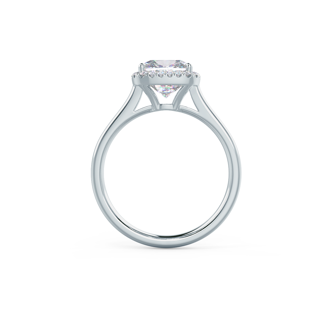2.0CT Cushion Cut Moissanite Halo Diamond Engagement Ring