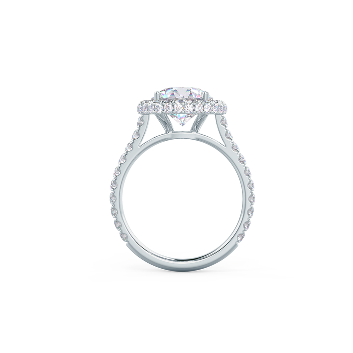 2.0CT Round Brilliant Cut Moissanite Halo Diamond Engagement Ring