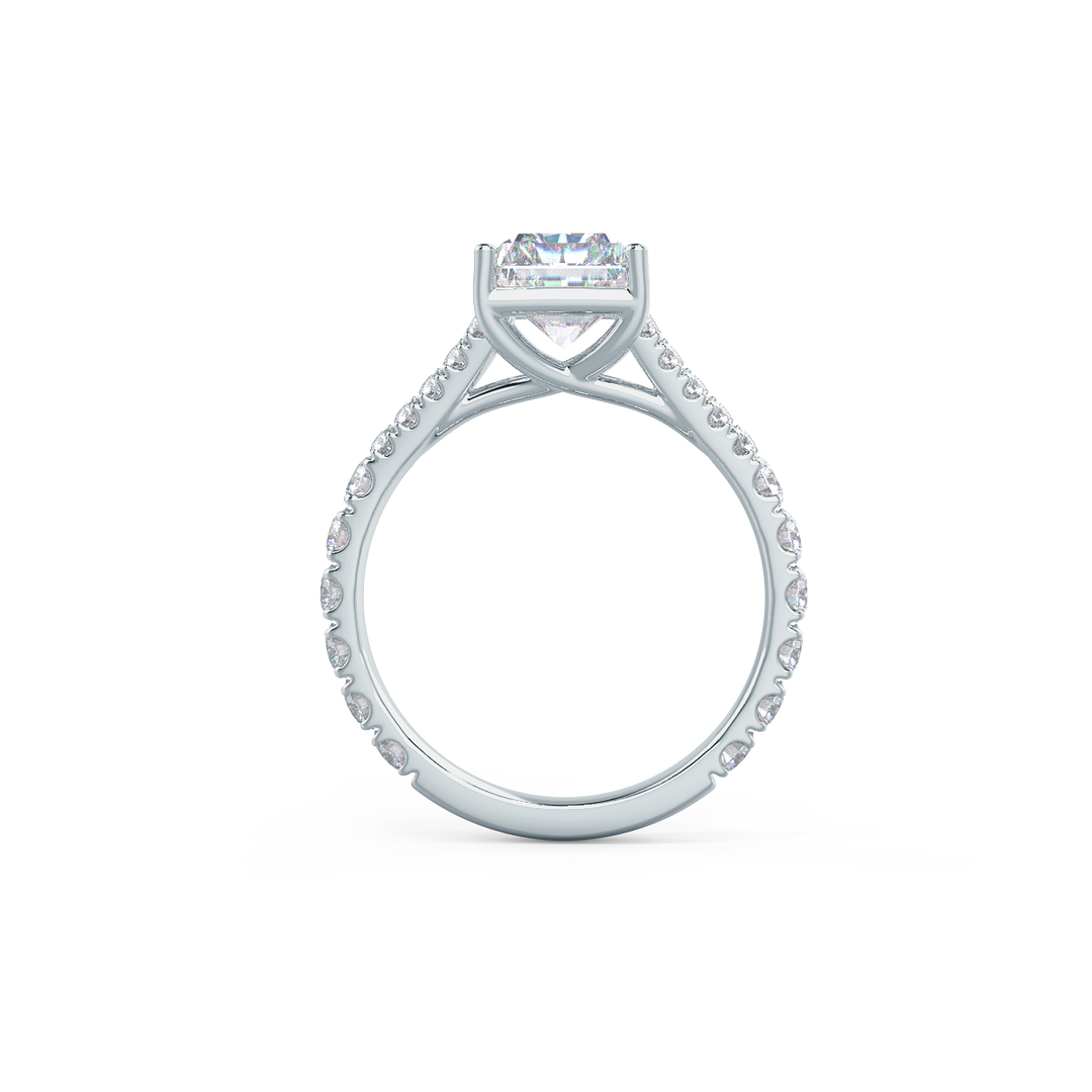 2.50CT Radiant Cut Moissanite Split Shank Engagement Ring 18K Solid Gold Ring